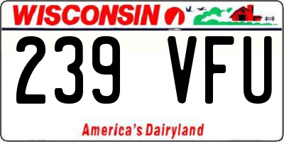 WI license plate 239VFU