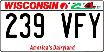 WI license plate 239VFY