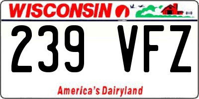 WI license plate 239VFZ