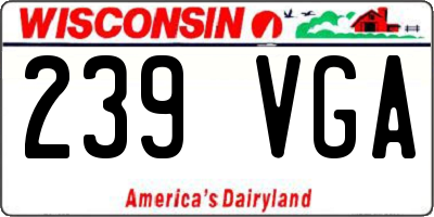 WI license plate 239VGA