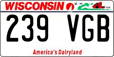 WI license plate 239VGB