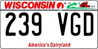 WI license plate 239VGD