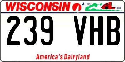 WI license plate 239VHB