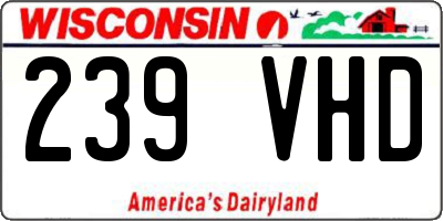 WI license plate 239VHD