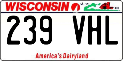 WI license plate 239VHL