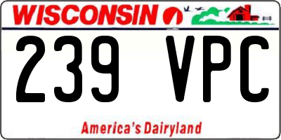 WI license plate 239VPC