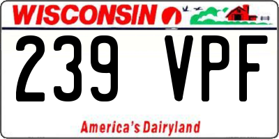 WI license plate 239VPF