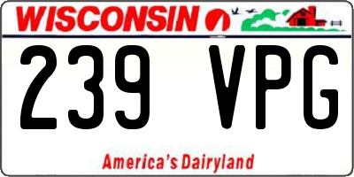WI license plate 239VPG