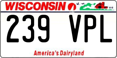 WI license plate 239VPL