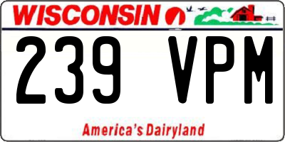 WI license plate 239VPM