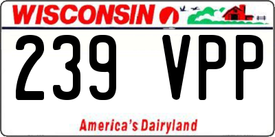 WI license plate 239VPP