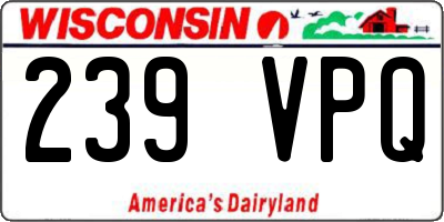 WI license plate 239VPQ