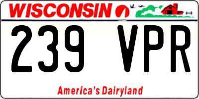 WI license plate 239VPR
