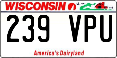 WI license plate 239VPU