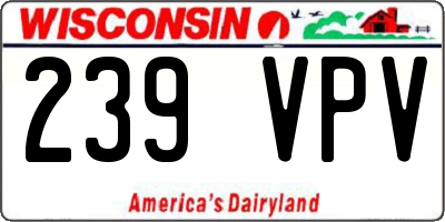 WI license plate 239VPV