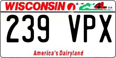 WI license plate 239VPX