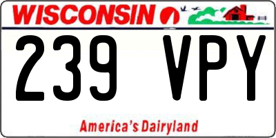WI license plate 239VPY