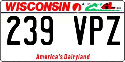 WI license plate 239VPZ