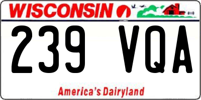 WI license plate 239VQA