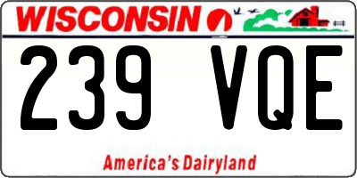 WI license plate 239VQE
