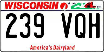 WI license plate 239VQH