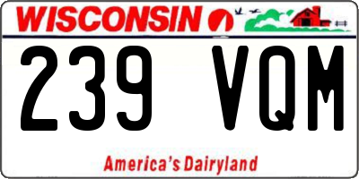 WI license plate 239VQM