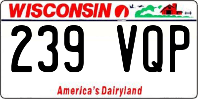 WI license plate 239VQP