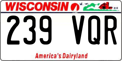 WI license plate 239VQR