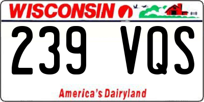 WI license plate 239VQS