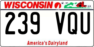WI license plate 239VQU
