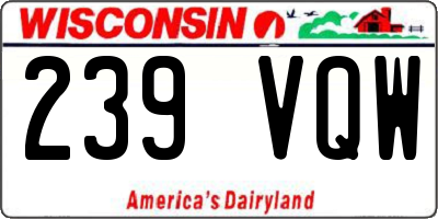 WI license plate 239VQW