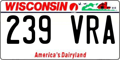 WI license plate 239VRA