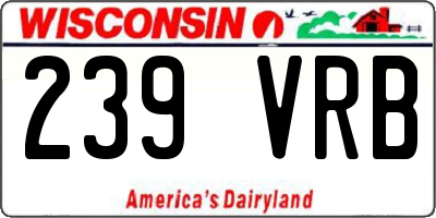 WI license plate 239VRB