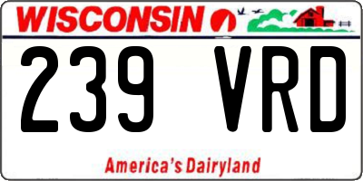 WI license plate 239VRD