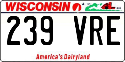 WI license plate 239VRE