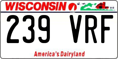 WI license plate 239VRF