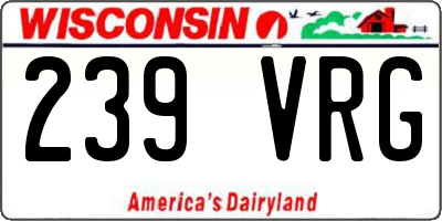 WI license plate 239VRG
