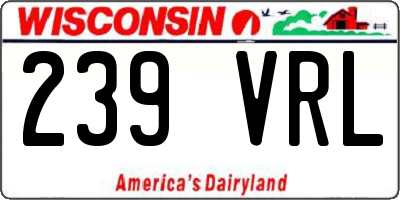 WI license plate 239VRL