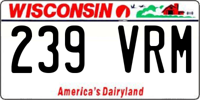 WI license plate 239VRM