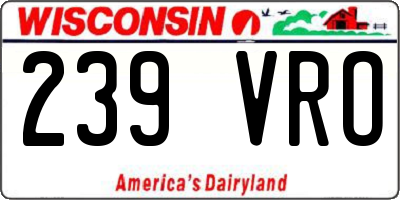WI license plate 239VRO
