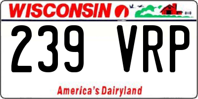 WI license plate 239VRP