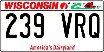 WI license plate 239VRQ