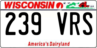 WI license plate 239VRS