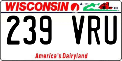 WI license plate 239VRU