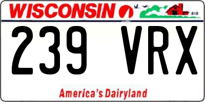WI license plate 239VRX