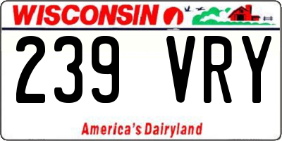 WI license plate 239VRY