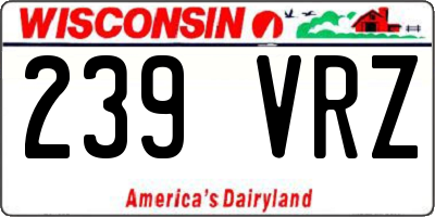 WI license plate 239VRZ