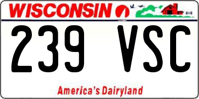 WI license plate 239VSC