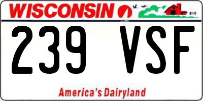 WI license plate 239VSF