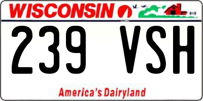 WI license plate 239VSH